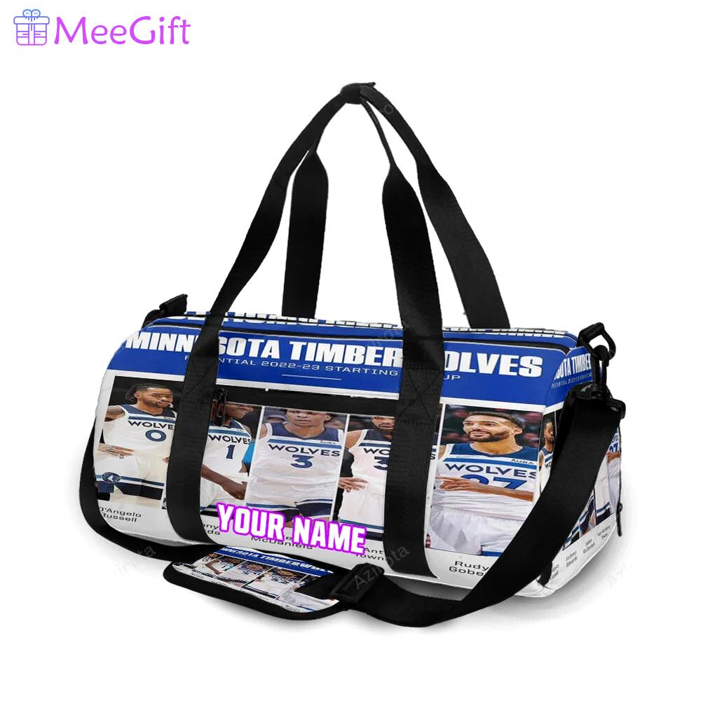 Minnesota timberwolves players v38 personalized name travel bag gym bag 191 Travel Bag
