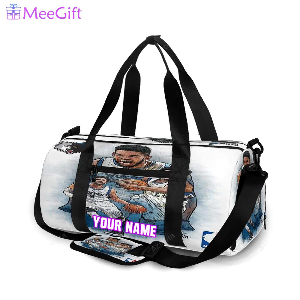 Minnesota timberwolves players v41 personalized name travel bag gym bag 601 Travel Bag