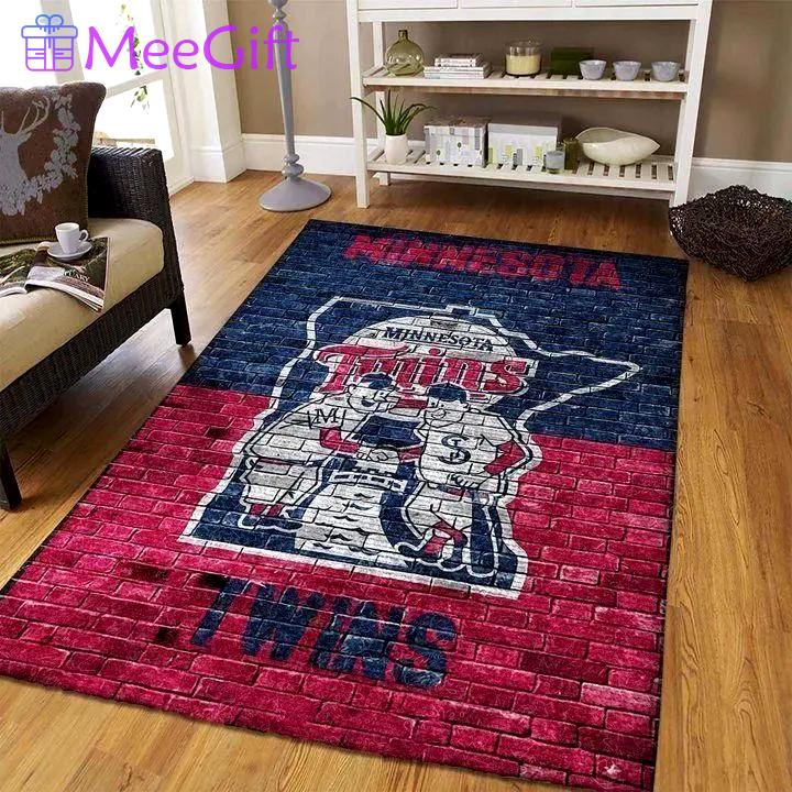 Minnesota twins area rug mlb baseball team logo carpet living room rugs  v4623 Rectangle Rug
