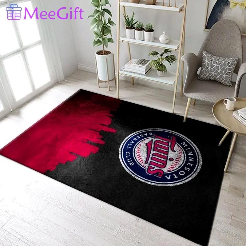 Minnesota twins area rug mlb baseball team logo home decor living room rug 1 Rectangle Rug