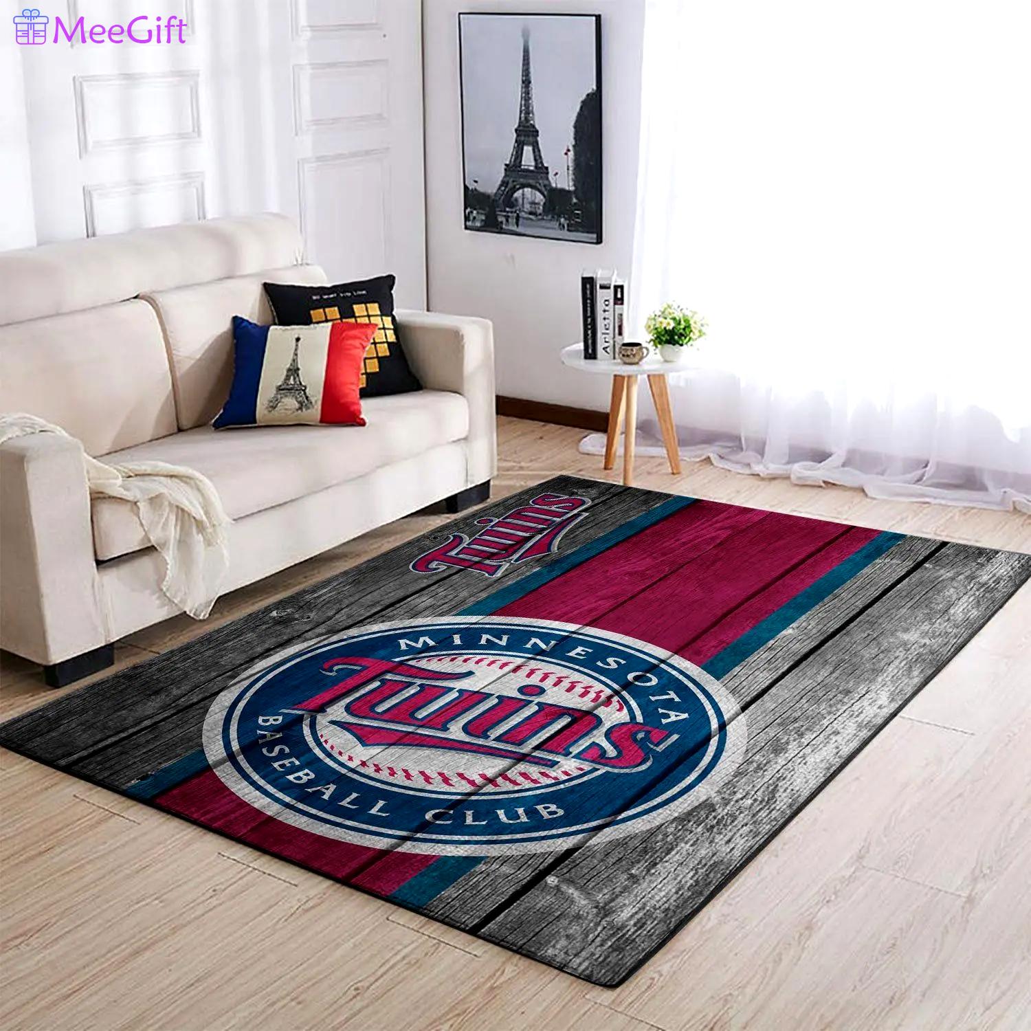 Minnesota twins mlb area rugs wooden style living room carpet sports rug Rectangle Rug