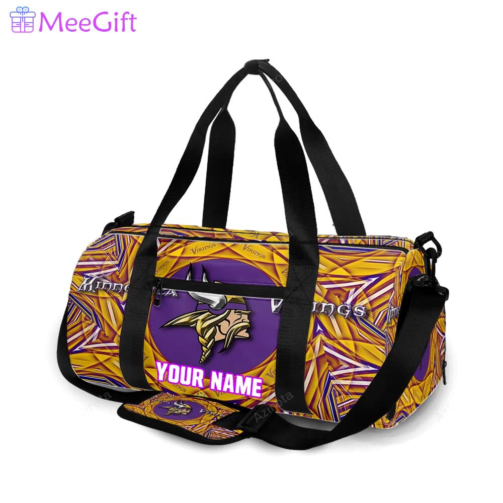Minnesota vikings emblem shape v2 personalized name travel bag gym bag 1862 Travel Bag