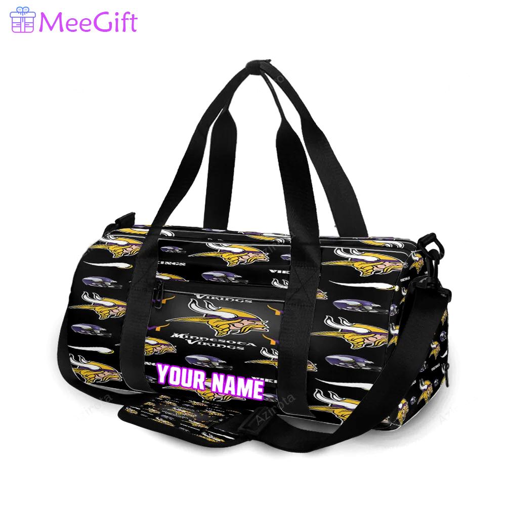 Minnesota vikings emblem v14 personalized name travel bag gym bag 220 Travel Bag
