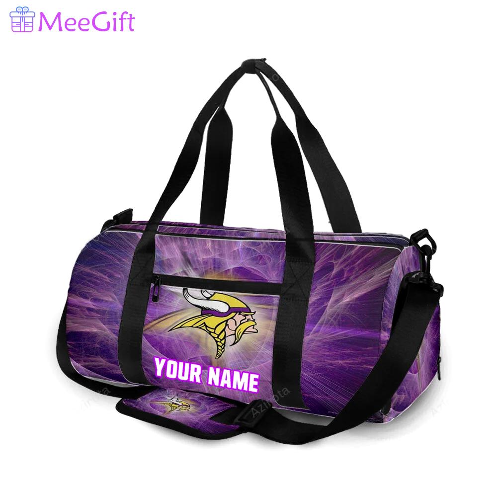 Minnesota vikings emblem v2 personalized name travel bag gym bag 22 Travel Bag
