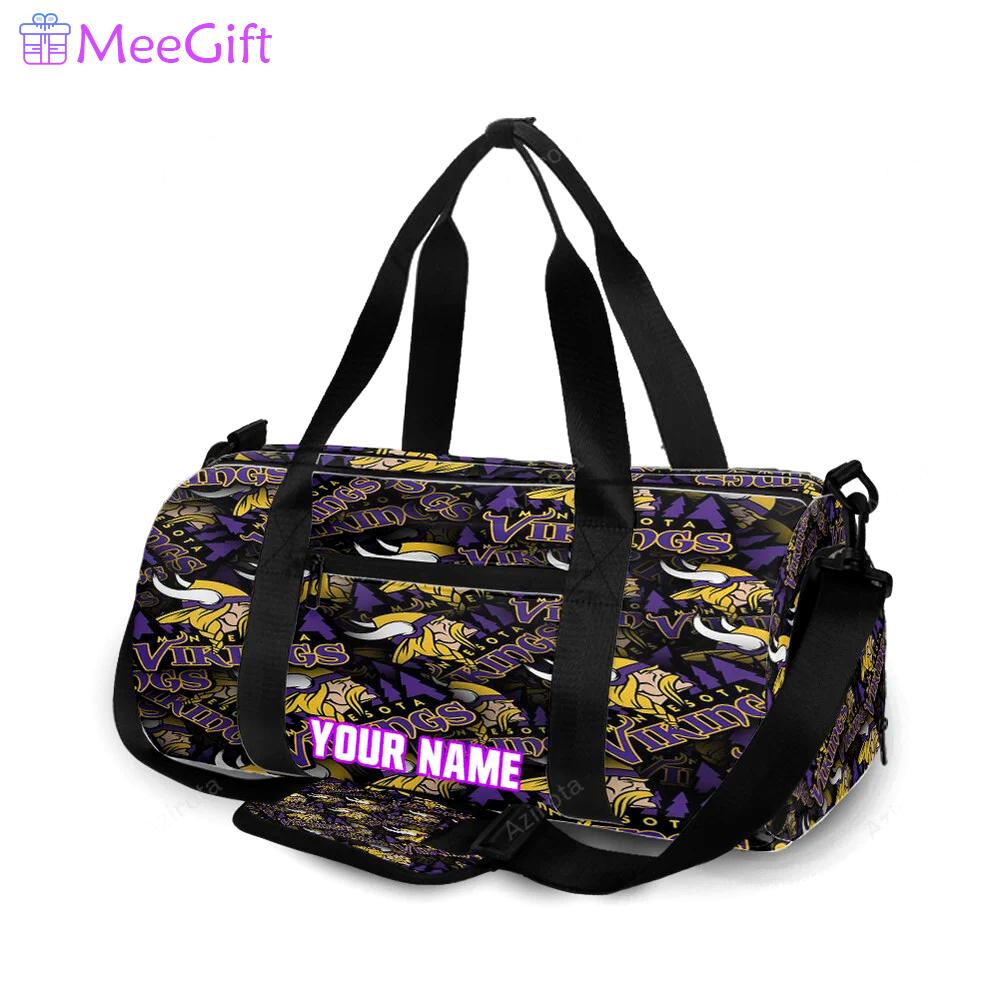 Minnesota vikings emblem v8 personalized name travel bag gym bag 125 Travel Bag