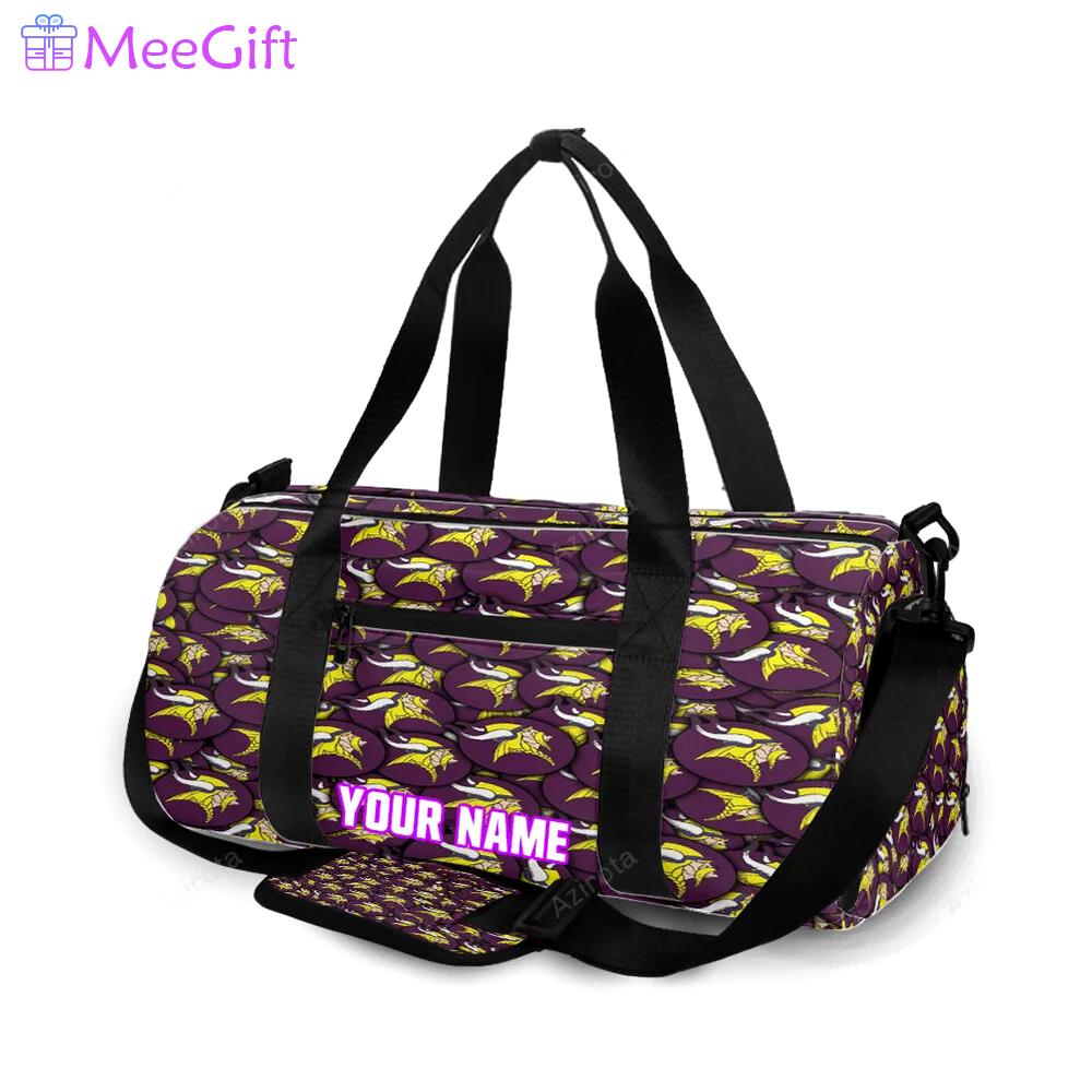 Minnesota vikings emblem v9 personalized name travel bag gym bag 824 Travel Bag
