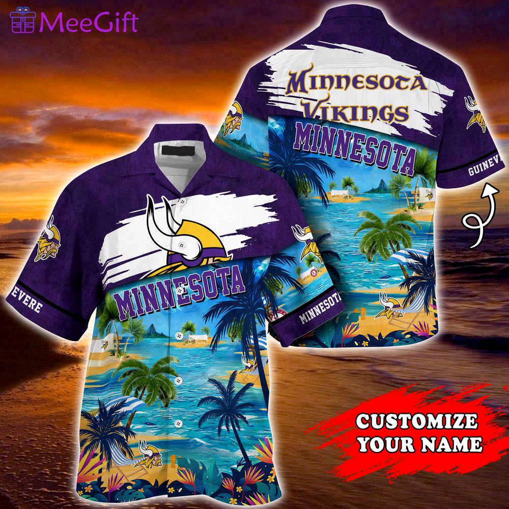 Minnesota vikings nfl-customized summer hawaii shirt for sports fans Hawaii Shirt