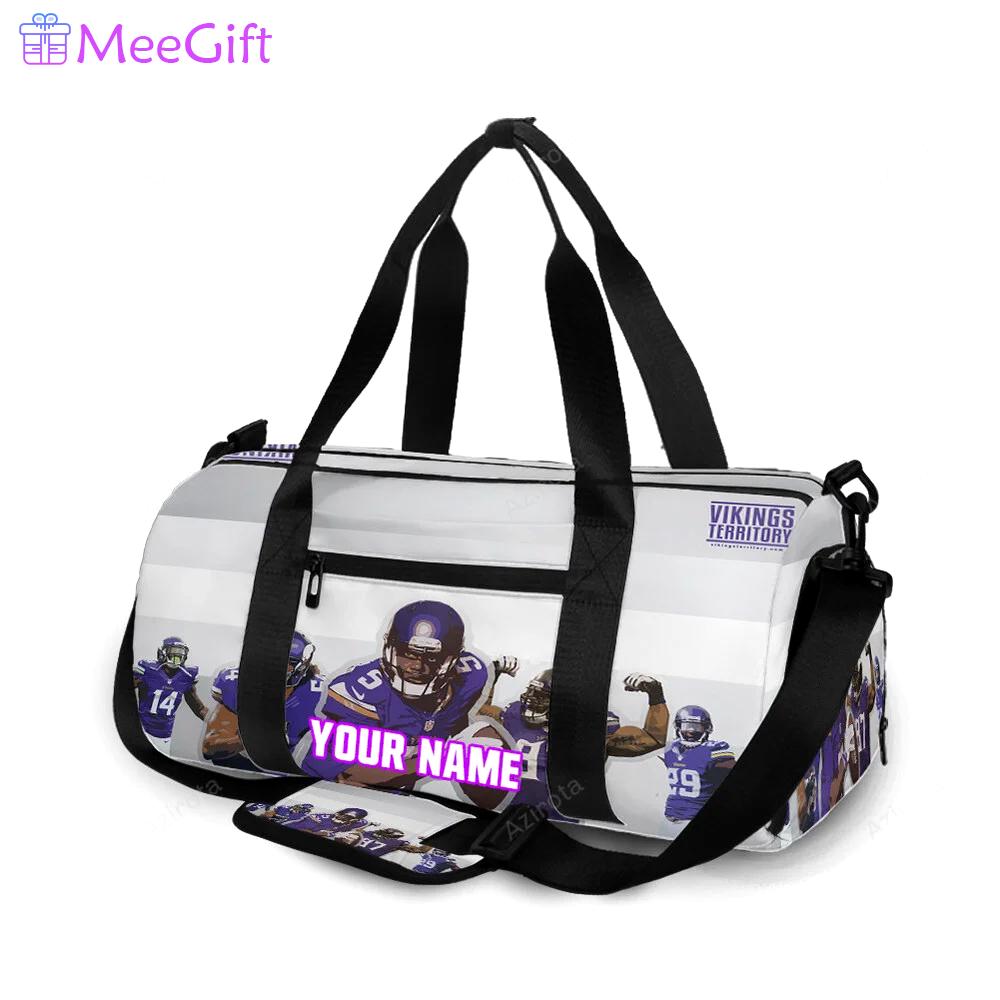Minnesota vikings team v10 personalized name travel bag gym bag 874 Travel Bag