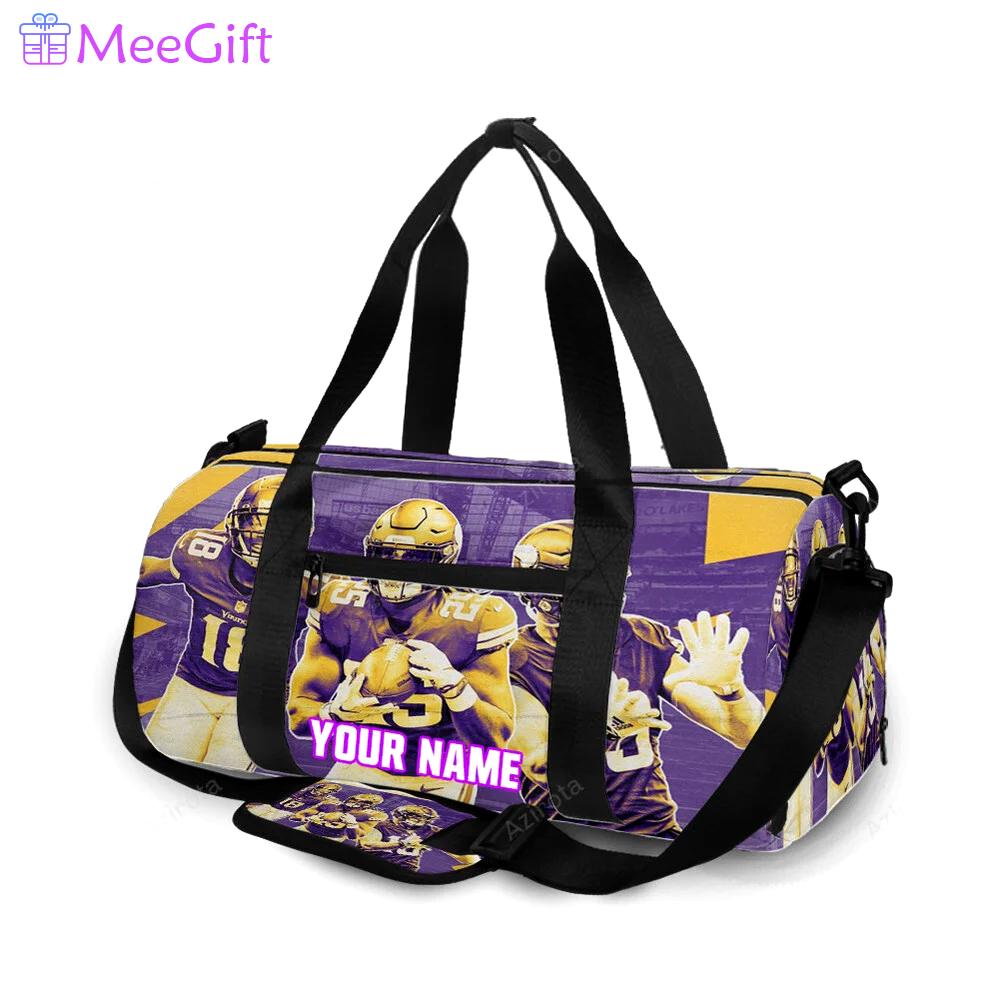 Minnesota vikings team v4 personalized name travel bag gym bag 654 Travel Bag