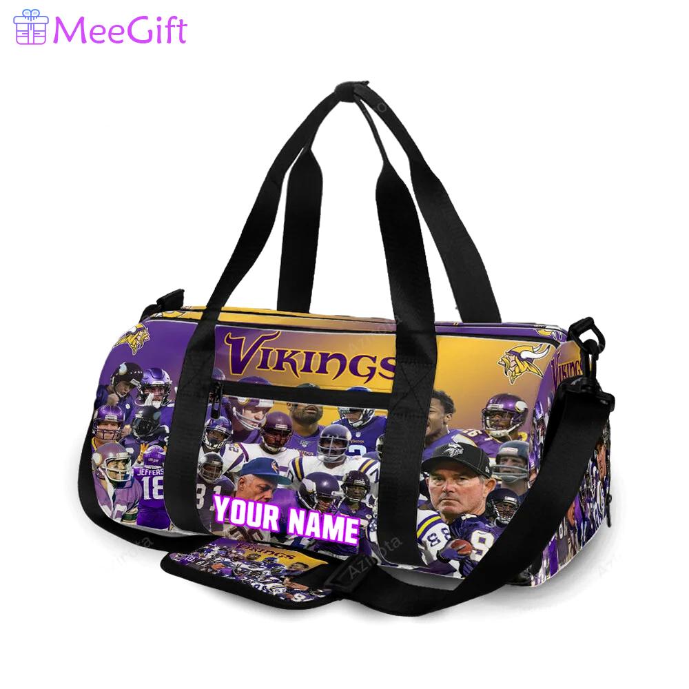 Minnesota vikings team v5 personalized name travel bag gym bag 1712 Travel Bag