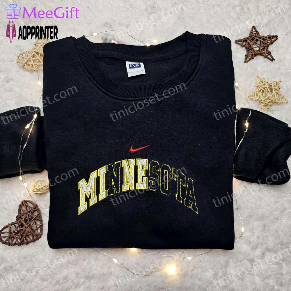 Minnesota x nike swoosh hoodie & shirt: best gift ideas with nike-inspired embroidery Embroidered Shirt