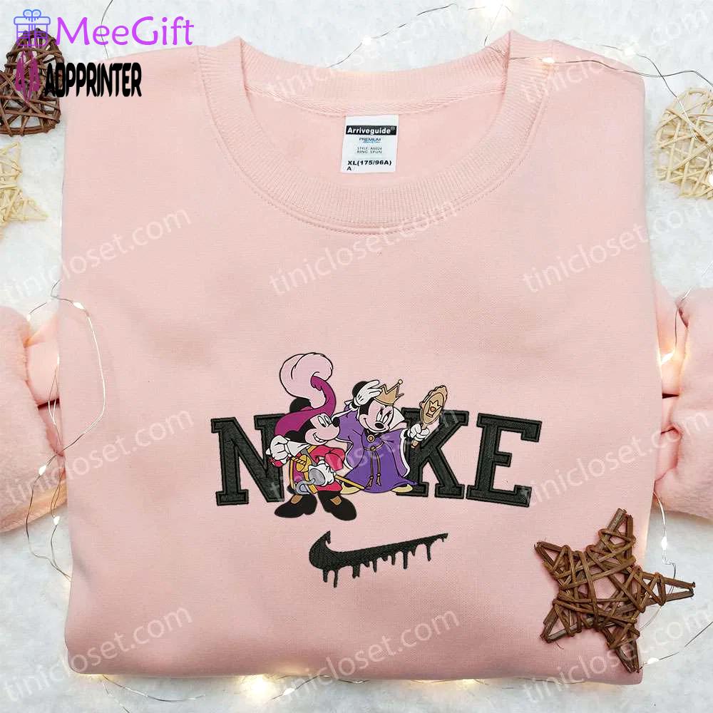 Minnie & mickey masquerade halloween x nike sweatshirt: disney characters embroidered shirt; best halloween gift ideas Embroidered Shirt
