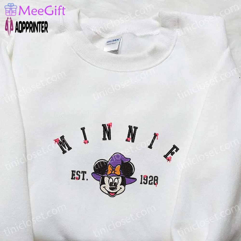 Minnie witch est 1928 embroidered shirt & hoodie: disney halloween collection Embroidered Shirt
