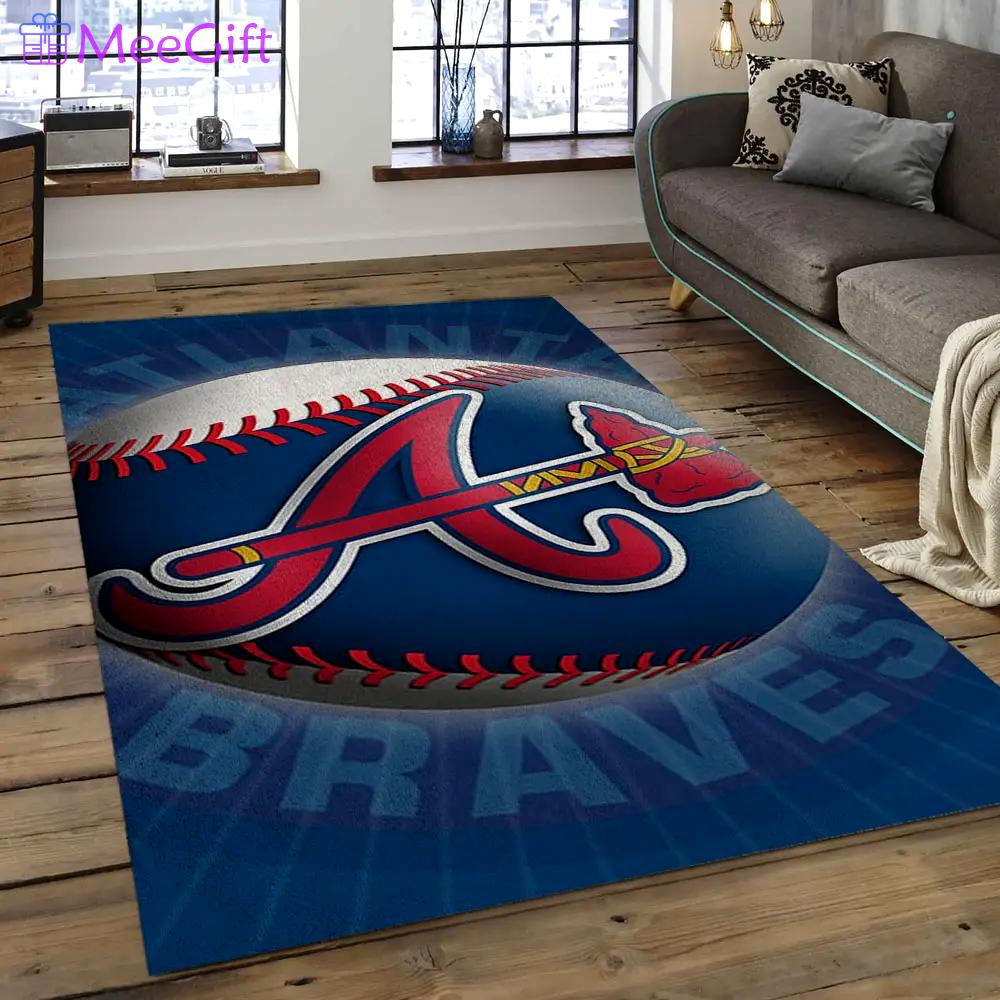 Mlb atlanta braves baseball team logo rectangle area ab01 Rectangle Rug