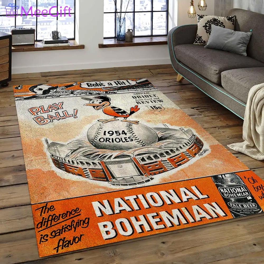Mlb baltimore orioles baseball team logo rectangle area bo28 Rectangle Rug