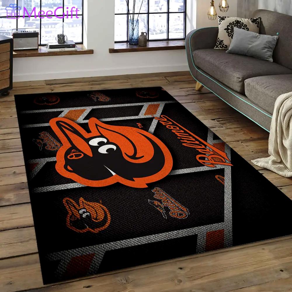 Mlb baltimore orioles baseball team logo rectangle area bo31 Rectangle Rug