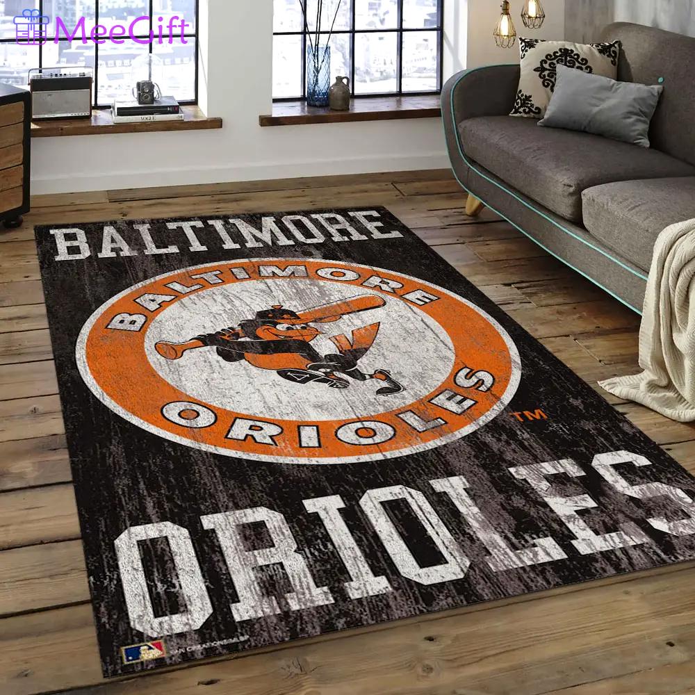 Mlb baltimore orioles baseball team logo rectangle area bo36 Rectangle Rug
