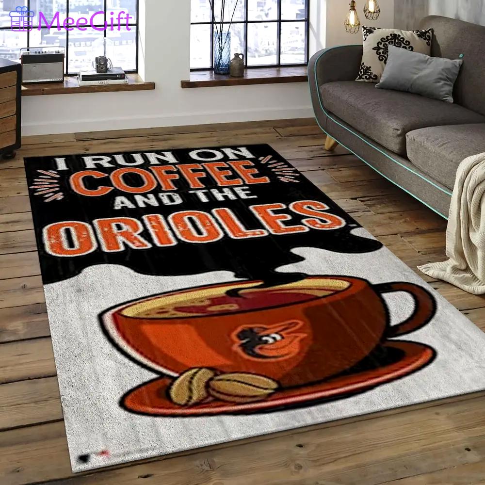 Mlb baltimore orioles baseball team logo rectangle area bo55 Rectangle Rug
