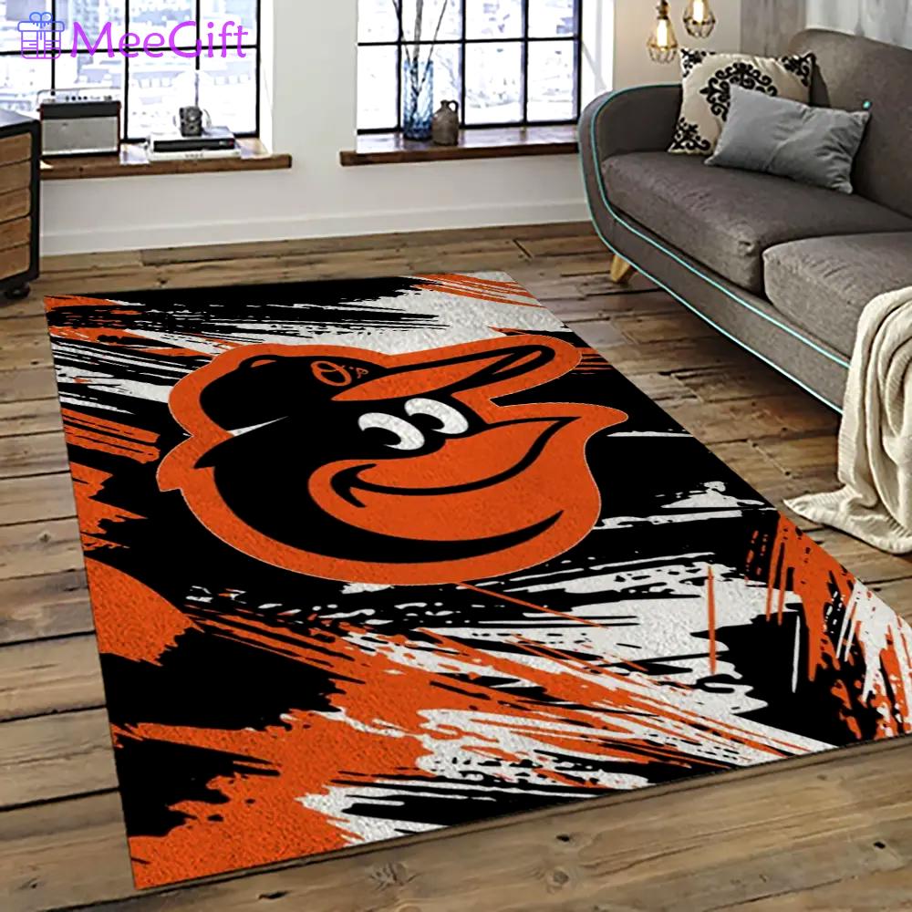 Mlb baltimore orioles baseball team logo sport carpet rectangle area rug for living room bor20 Rectangle Rug