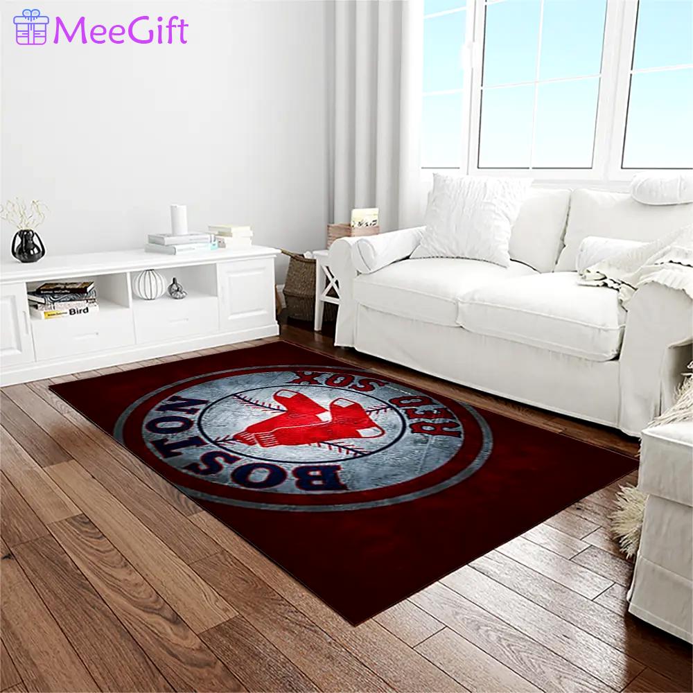 Mlb boston red sox baseball team logo rectangle area rug brs14 Rectangle Rug