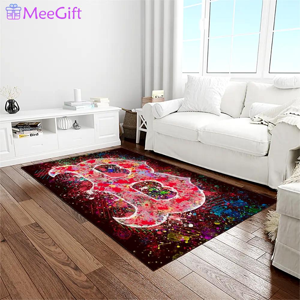 Mlb boston red sox baseball team logo rectangle area rug brs75 Rectangle Rug