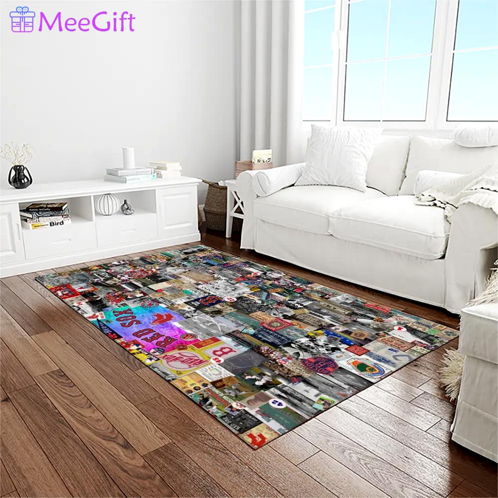 Mlb boston red sox baseball team logo rectangle area rug brs80 Rectangle Rug