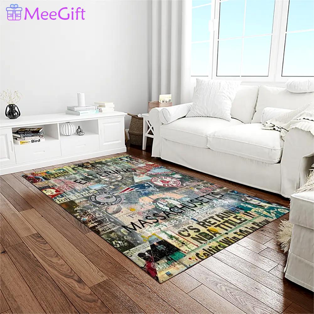Mlb boston red sox baseball team logo rectangle area rug brs83 Rectangle Rug