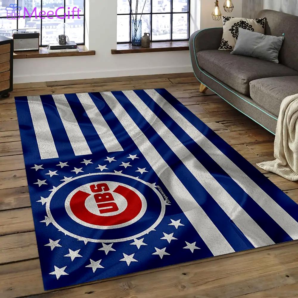 Mlb chicago cubs baseball team logo rectangle area cc07 Rectangle Rug