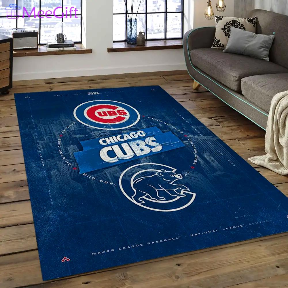 Mlb chicago cubs baseball team logo rectangle area cc23 Rectangle Rug