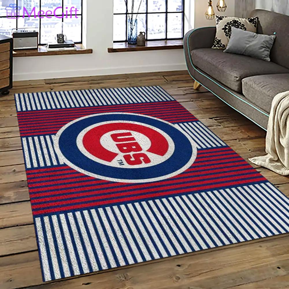 Mlb chicago cubs baseball team logo sport carpet rectangle area rug for living room cac09 Rectangle Rug