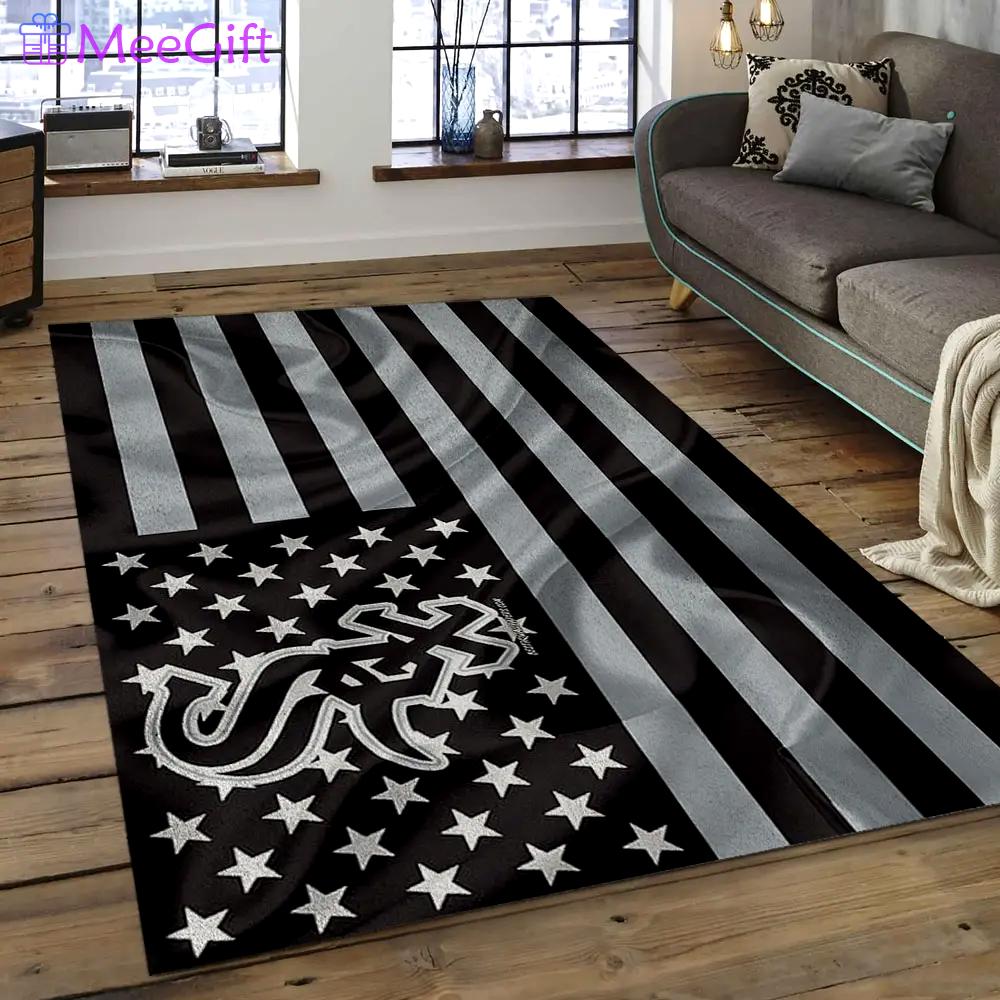 Mlb chicago white sox baseball team logo rectangle area cws13 Rectangle Rug