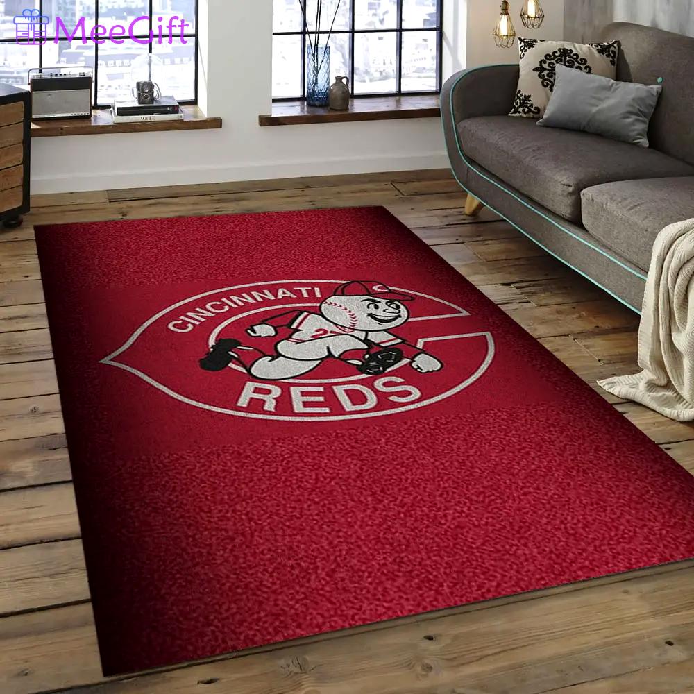 Mlb cincinnati reds baseball team logo rectangle area cr05 Rectangle Rug