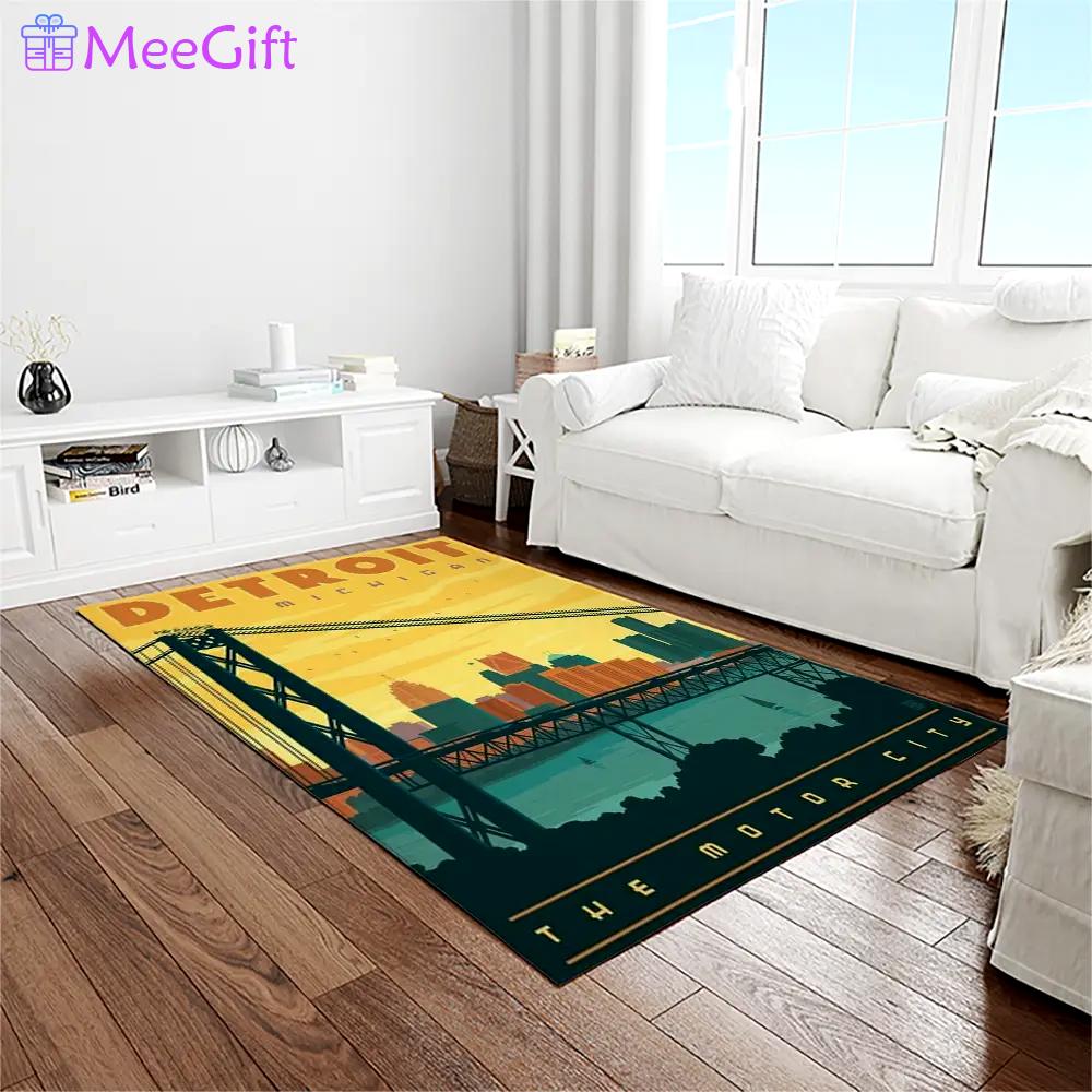 Mlb detroit tigers baseball team logo rectangle area rug dt49 Rectangle Rug