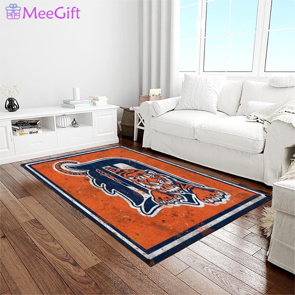 Mlb detroit tigers baseball team logo rectangle area rug dt61 Rectangle Rug