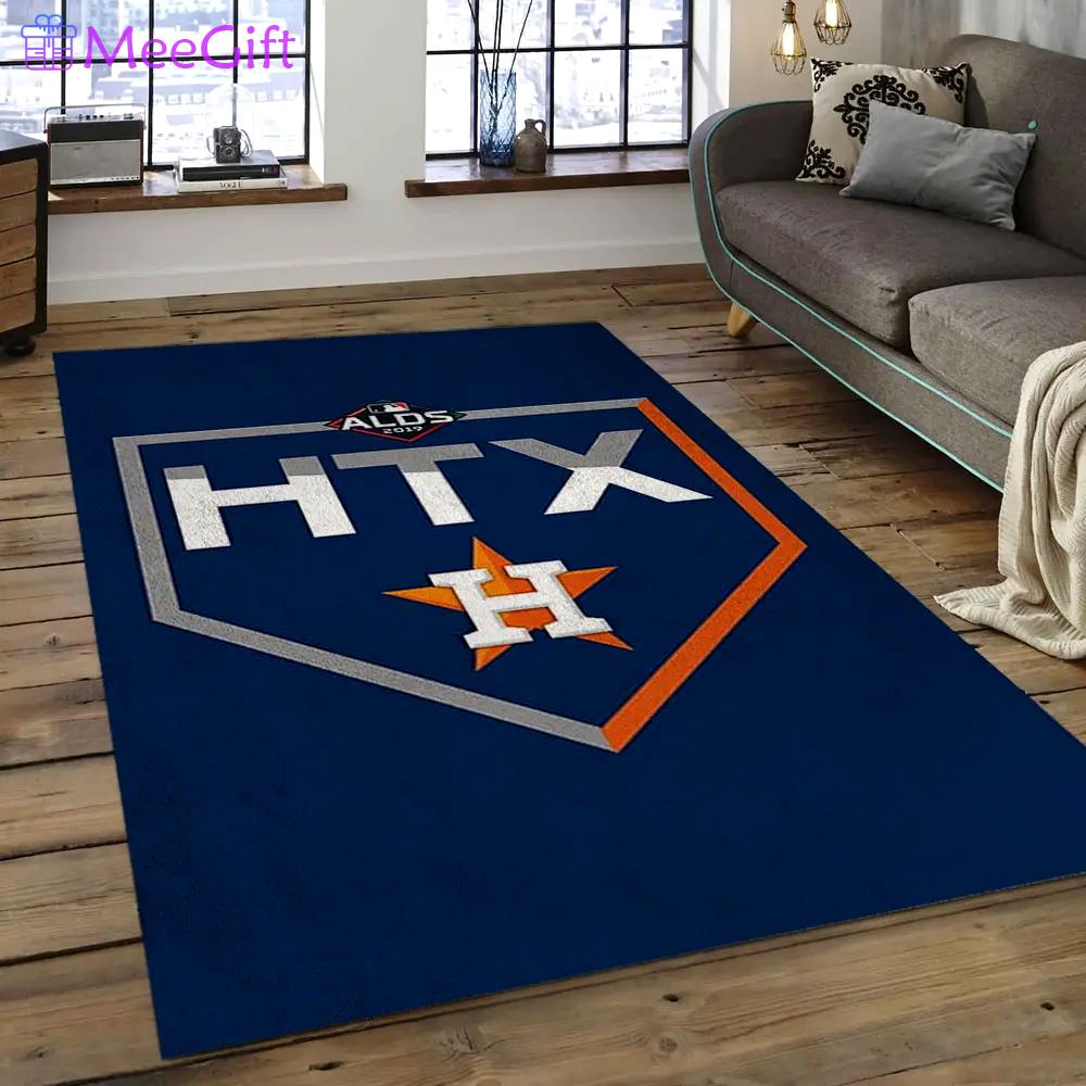 Mlb houston astros baseball team logo rectangle area ha31 Rectangle Rug