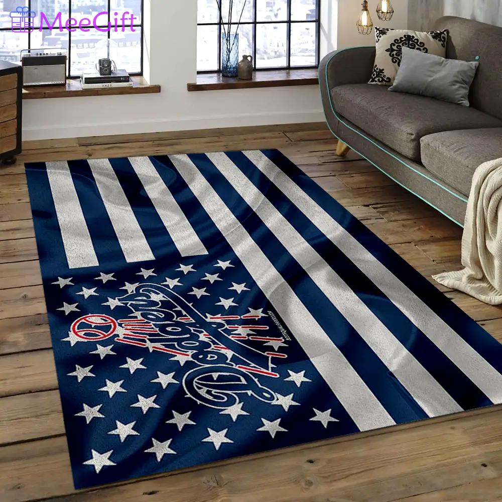 Mlb los angeles dodgers baseball team logo rectangle area lad18 Rectangle Rug