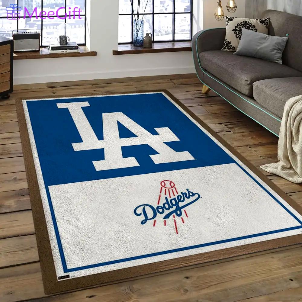 Mlb los angeles dodgers baseball team logo rectangle area lad33 Rectangle Rug
