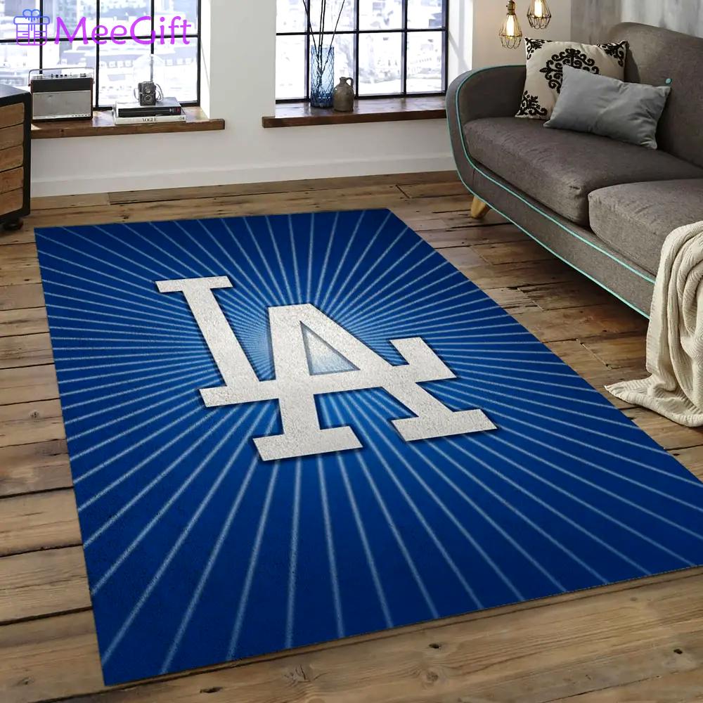 Mlb los angeles dodgers baseball team logo rectangle area lad36 Rectangle Rug