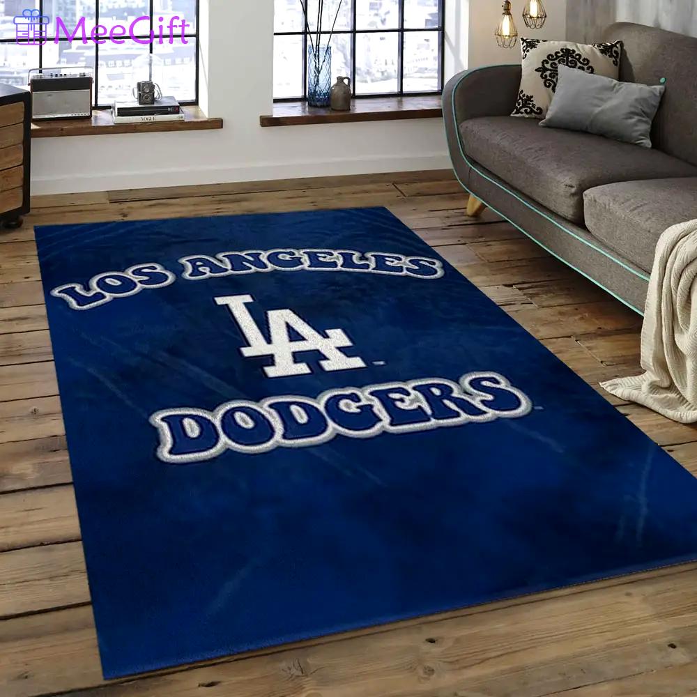 Mlb los angeles dodgers baseball team logo rectangle area lad57 Rectangle Rug