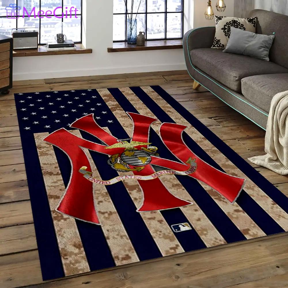 Mlb new york yankees baseball team logo rectangle area nyy16 Rectangle Rug