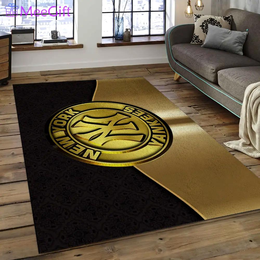 Mlb new york yankees baseball team logo rectangle area nyy17 Rectangle Rug