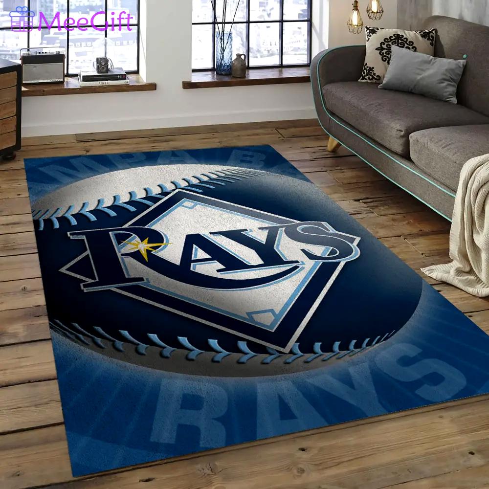 Mlb tampa bay rays baseball team logo rectangle area tbr26 Rectangle Rug
