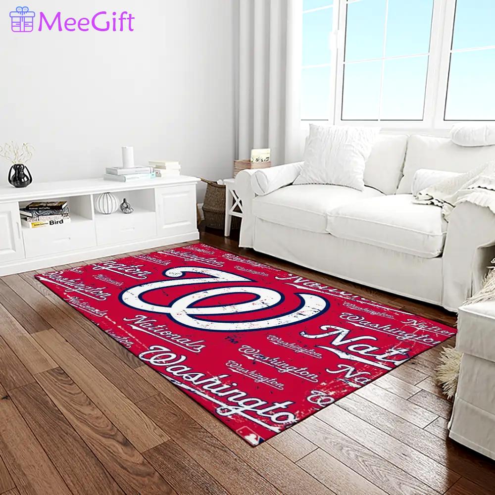 Mlb washington nationals baseball team logo rectangle area rug wn33 Rectangle Rug