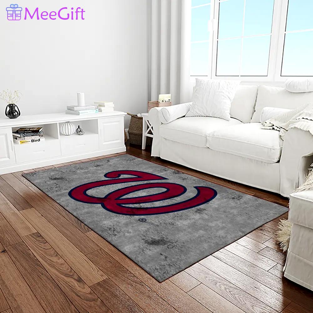 Mlb washington nationals baseball team logo rectangle area rug wn47 Rectangle Rug