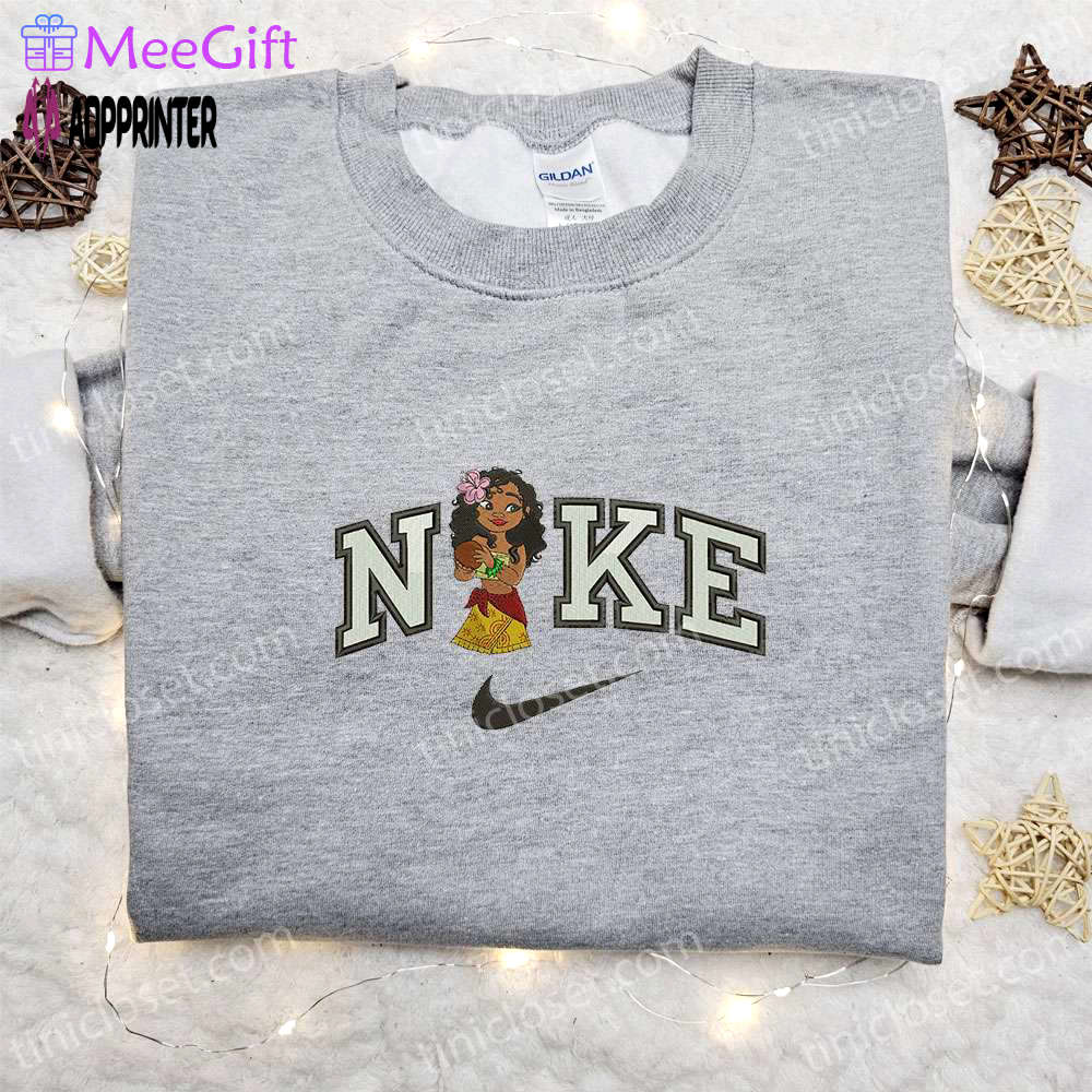 Moana x nike cartoon embroidered shirt – disney characters nike inspired apparel Embroidered Shirt