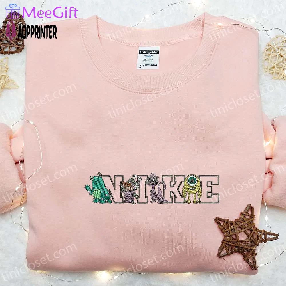 Monster inc team x nike cartoon embroidered tshirt – unique nike inspired shirt perfect family gift Embroidered Shirt