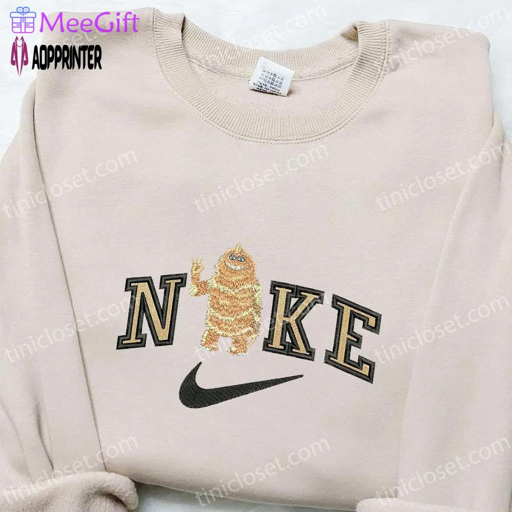 Monster x nike embroidered tshirt: nike-inspired shirt perfect family gift Embroidered Shirt