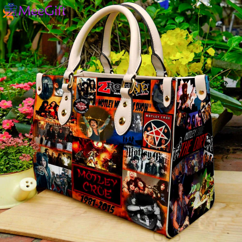 Motley crue 2 leather handbag for women gift 2568 Women Leather Hand Bag