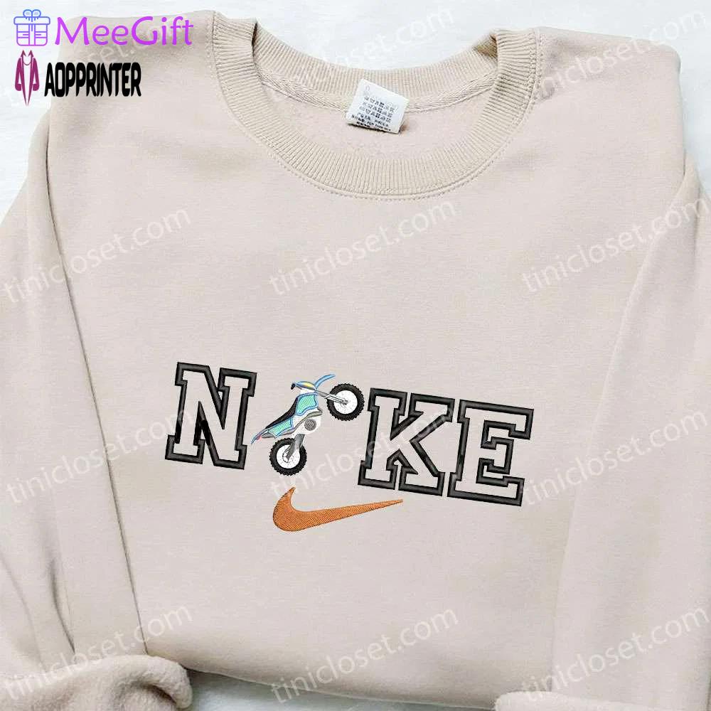 Motorcycle x nike embroidered shirt: best family gift ideas nike inspired t-shirt Embroidered Shirt