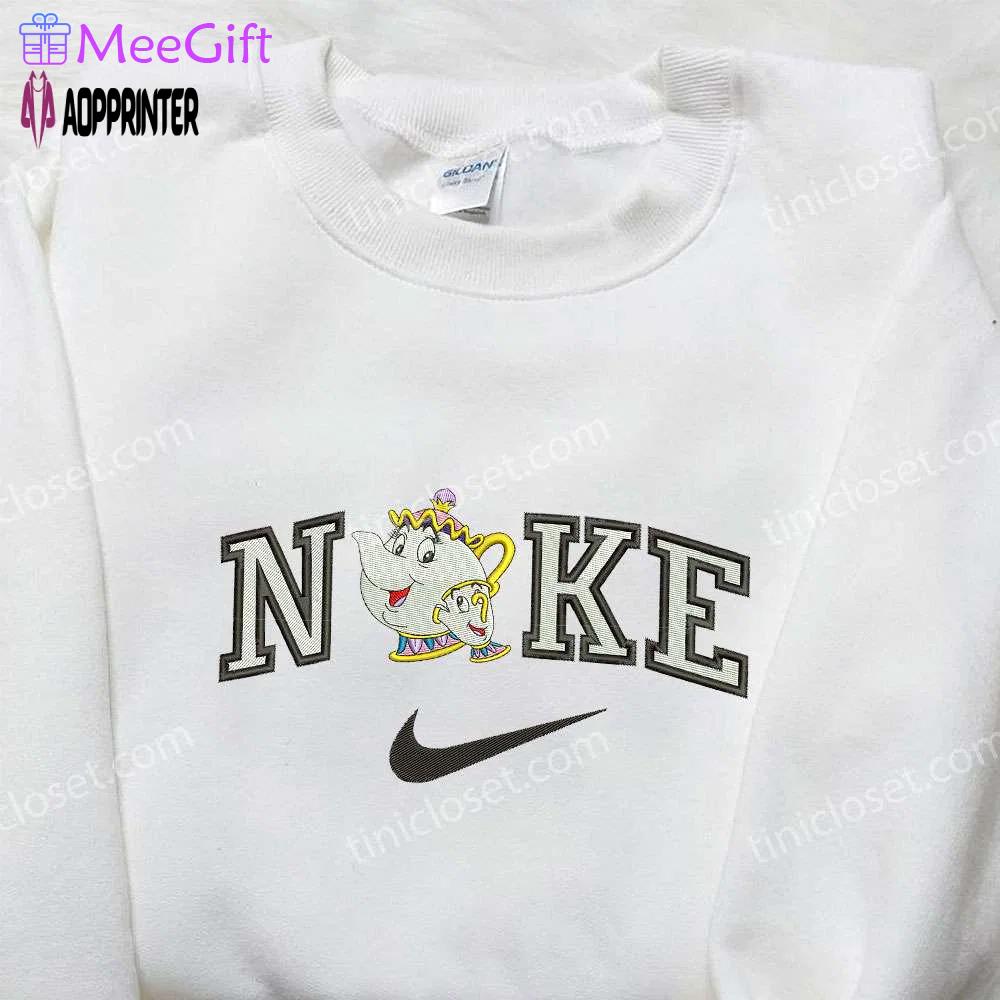 Mrs potts chip x nike embroidered shirt – beauty and the beast custom tee Embroidered Shirt